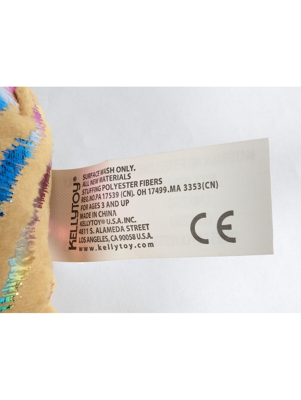 Kellytoy Original Plush Tiger 9" Tan Rainbow Metallic Stripes Blue Eyes 2020 Tag - Picture 8 of 10